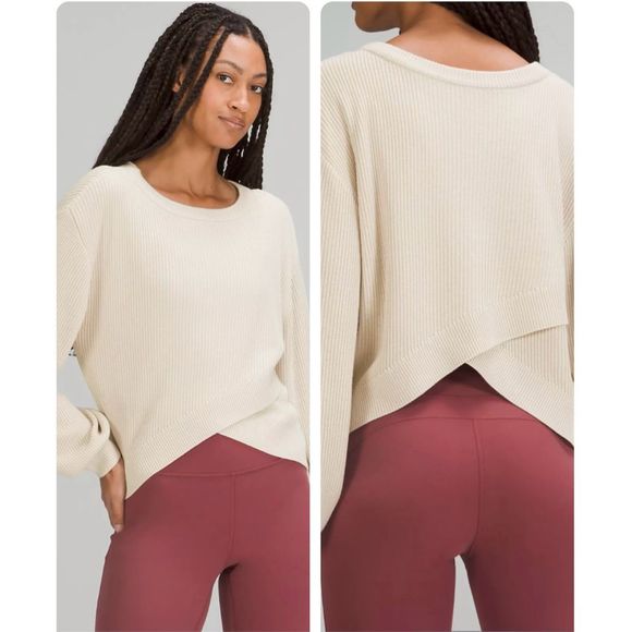 lululemon athletica Sweaters - Lululemon Reversible Crossover Sweater White Opal